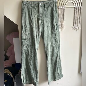 Aeropostale Olive Low Rise Cargo Flare Pants
